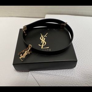 New! Yves Saint Laurent Leather Choker Bracelet